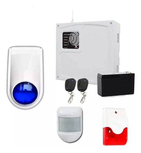 Kit Alarma Domiciliaria 1 Pir Controles Sirenas Bat