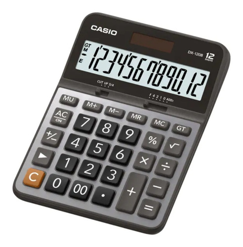 Calculadora De Escritorio Casio Dx-120b Ergonómica Gris