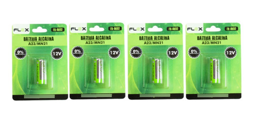 Kit C/4 Pilha Bateria Flex 12v A23 Controle Portão Alarme