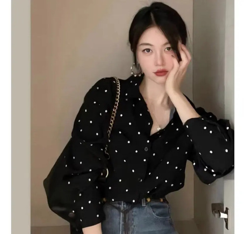 Blusa Chic Estilo Hepburn Coreano 2025 Verano Otoño