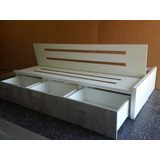 Cama Box 1mt 3cajones Y Baulera  Melamina Blanca