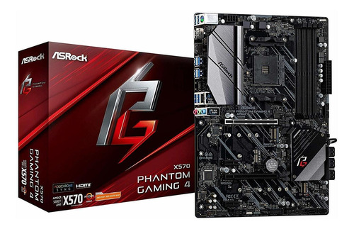 Asrock X570 Phantom Gaming 4am4/usb3.2/hdmi/rj45 Motherboard