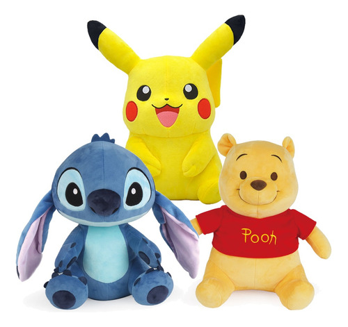 Pikachu, Winnie The Pooh, Paquete De 3 Puntadas