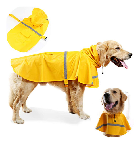 Jwpc Chubasquero Para Perro Reflectante Impermeable, Ligero,