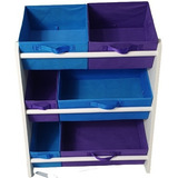 Organizador De Brinquedo Medio Organibox Azul E Violeta