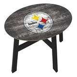 Mesa Auxiliar De Madera Envejecida De Los Pittsburgh Steeler