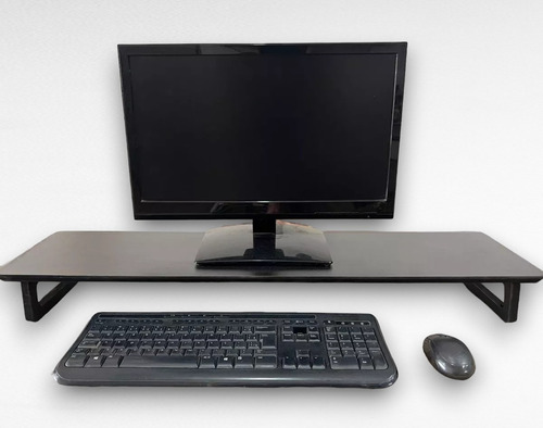 Suporte Base Para Monitor 85x22cm Stand Pé Oval Preto 