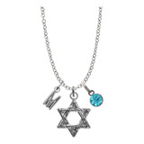 Collar Estrella David Judíos Judaísmo Dije Letra Inicial
