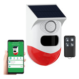 Alarma Solar Wifi Con Sensor De Movimiento Para Exteriores, 