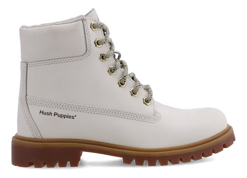 Borcegos Hush Puppies Mujer Lizary Cuero Blanco Vacuno