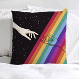 Almohada Lgbtqia + Pride En Terciopelo Cojin Con Relleno