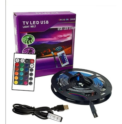 Tira Luz Led 5050 Rgb Usb 3m Kit Stream Tv Pc Gamer Tik Tok