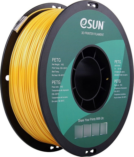 Filamento Esun Petg 1kg 1.75mm Impresora 3d Solid Gold