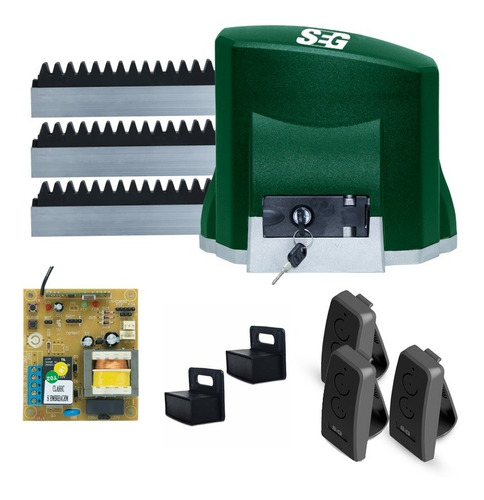 Kit Motor Seg Classic 500 Kg Portón Corredizo 3 Controles