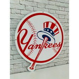 Vintage Yankees Ny Letrero De Metal Estilo Antiguo