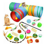 Juguetes Para Gato 22 Pcs Pluma Varita Bola Túnel Ratone