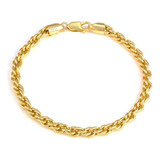 Pulsera De Cadena De Plata/oro Brillante Para Mujer/hombre