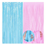 Cortinas Pastel Azul O Rosado Baby Shower Revelacion X2u