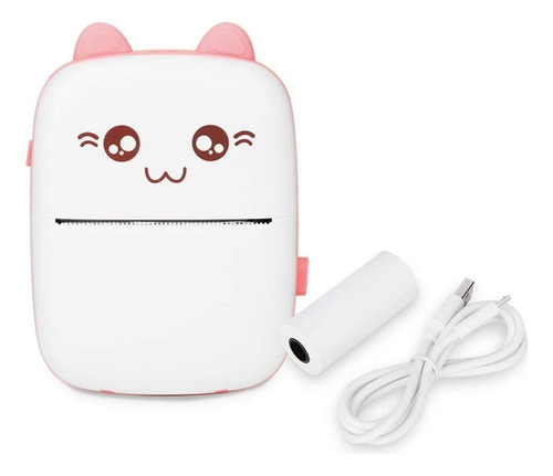 Mini Impresora Térmica Portátil Bluetooth Gatito + 12 Rollos