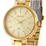 Relógio Orient Feminino Fgss0171 C1kx Dourado Analogico Cor Do Fundo Champanhe