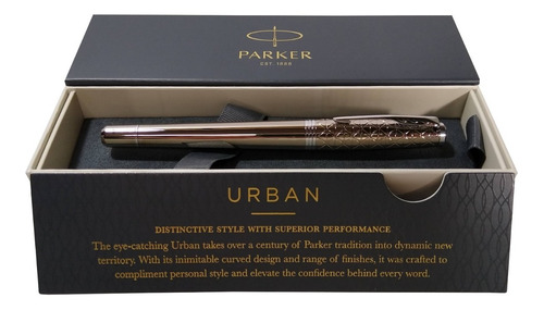 Lapicera Roller Parker Urban Premium Silvered Powder Cap