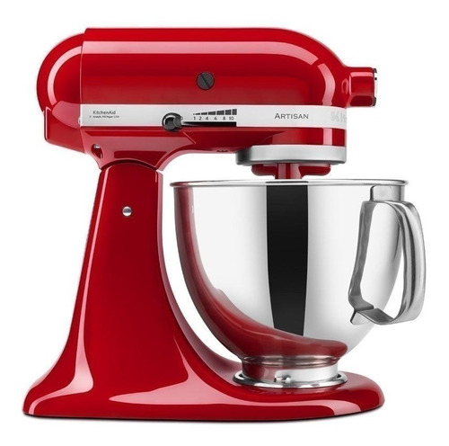 Batidora Planetaria Kitchenaid Artisan 4.8 Litros Roja