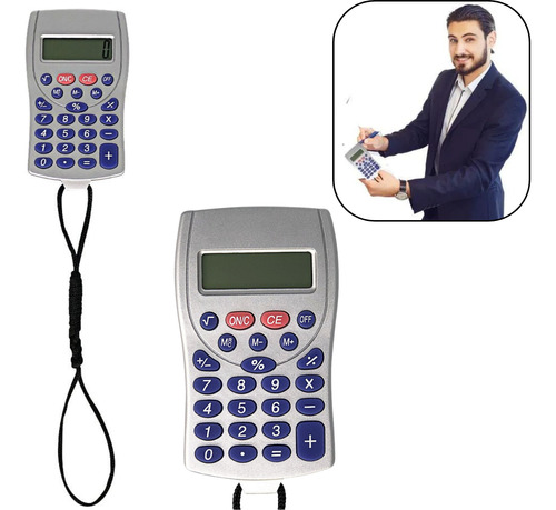 Calculadora Portátil 8 Digitos Cordão Bolso Mini Pendurar