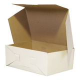 50 Cajas De 24x16x9 Para Comida Armable Alitas Papas Nugetss Color Holo White