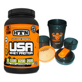 Proteina Usa Whey Protein 1 Kg Htn Potenciada Con Aminoácidos 100% Instantanea + Vaso Shaker Mezclador Simple