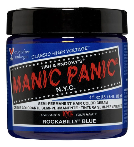 Tinte Semipermanente Crema Rockabilly Blue Manic Panic 118ml