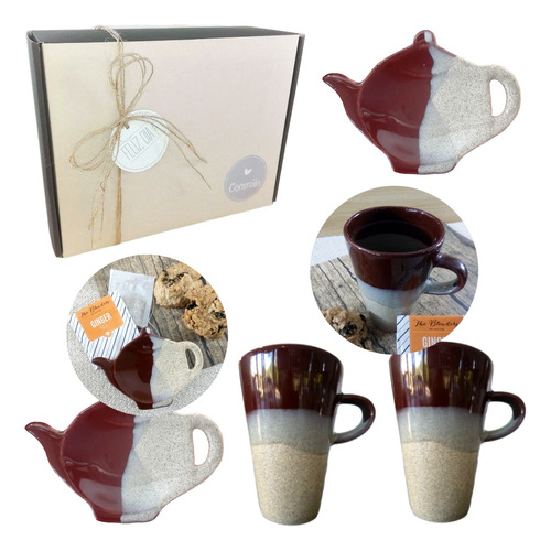 Set Desayuno Taza Regalo Cerámica Box Kit Artesanal Kvjc203