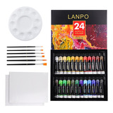 33pz Kit De Pintura Acrílica 24 Colores Set Arte Profesional