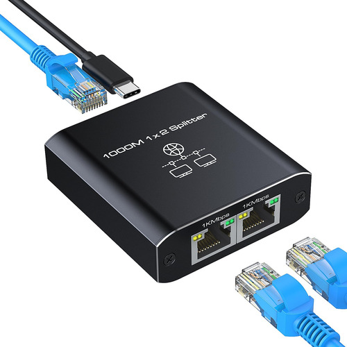 Divisor Ethernet 1 A 2 De Alta Velocidad 1000 Mbps, Adaptado