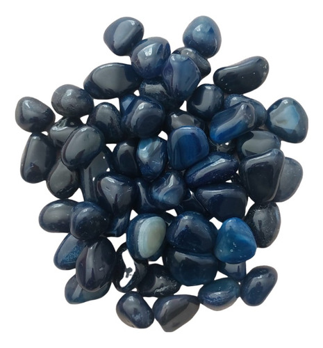 Ágata Azul Cristal Pedra Natural Rolada Semi Preciosas 1 Kg