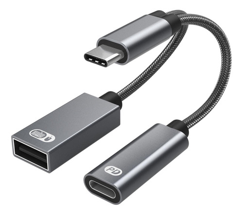 Adaptador Usb C Otg Pd 60w Con Cable De Carga Rápida Tipo C