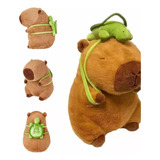 Peluche Capybara Con Bolso Tortuga Regalos Detalles Niños 