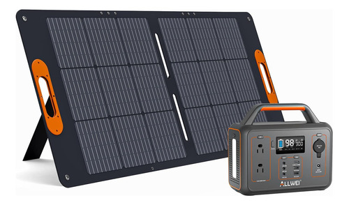 Generador De Energía Allwei 300w Con Panel Solar 100w