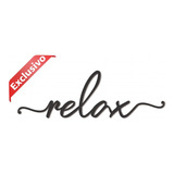 Relax Lettering  43x14cm Em Madeira Mdf Apliques De Parede