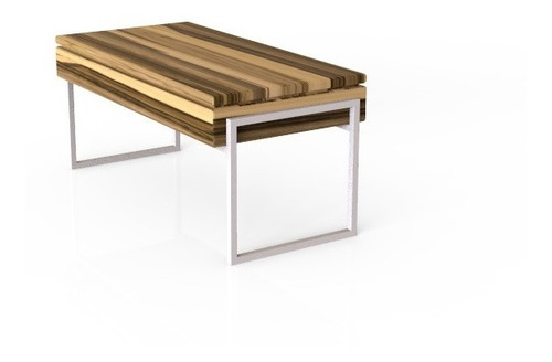 Mesa Ratona Elevable 100x500 Madera Guayubira Y Hierro Negro