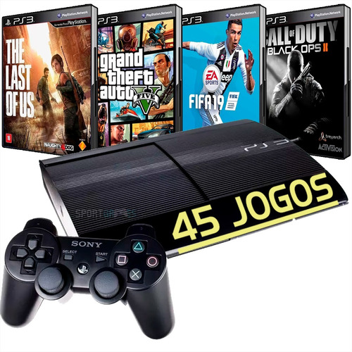 Ps3 Super Slim + Gta5 + Fifa 19 + Pes 2018 + Uncharted 2