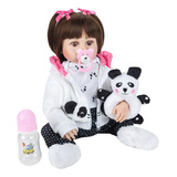 Panda Bebê Boneca Reborn Realista Silicone Brastoy Original