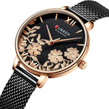 Relojes De Mujer Impermeables De Cuarzo Curren Color Del Bisel Rose Black