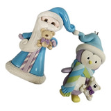 Imanes De Santa Claus Azul Y Pinguino Lila Para Refri