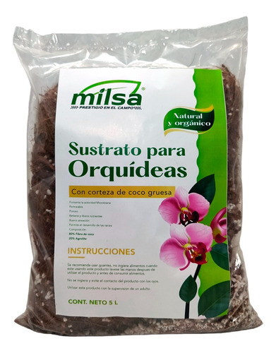 Sustrato Orquídeas Orgánico 5l  /corteza De Coco Y Agrolita