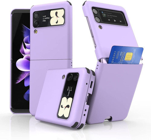 Funda Para Samsung Galaxy Z Flip 3 - Violeta Con Tarjetero