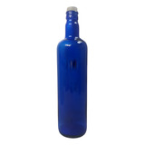 Botella Vidrio Azul Hooponopono Corcho Agua Solarizada