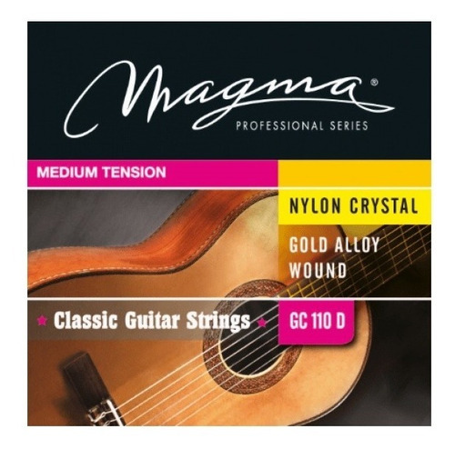 Magma Gc110d Encordado Guitarra Clásica Dorado Media Tensio.