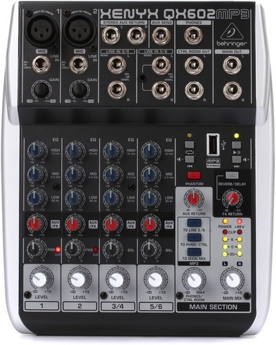 Console Behringer Qx602mp3 Xenyx De Mistura