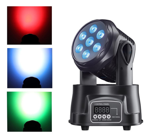 Cabezal Movil 7 Luces Led Rgbw Robotico Dmx 14 Canales Dj