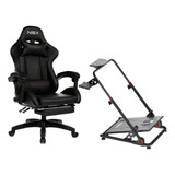 Cadeira Gamer Nsx Suporte Volante Preto G27 Simulador